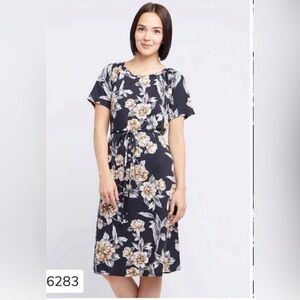 Piphany Black Floral Copenhagen Midi Dress